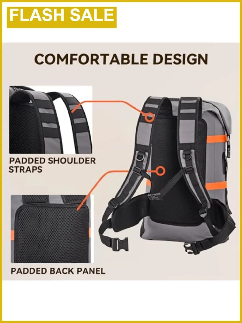 40L Waterproof Dry Bag Backpack 500D PVC Roll Top Heavy Duty Boating